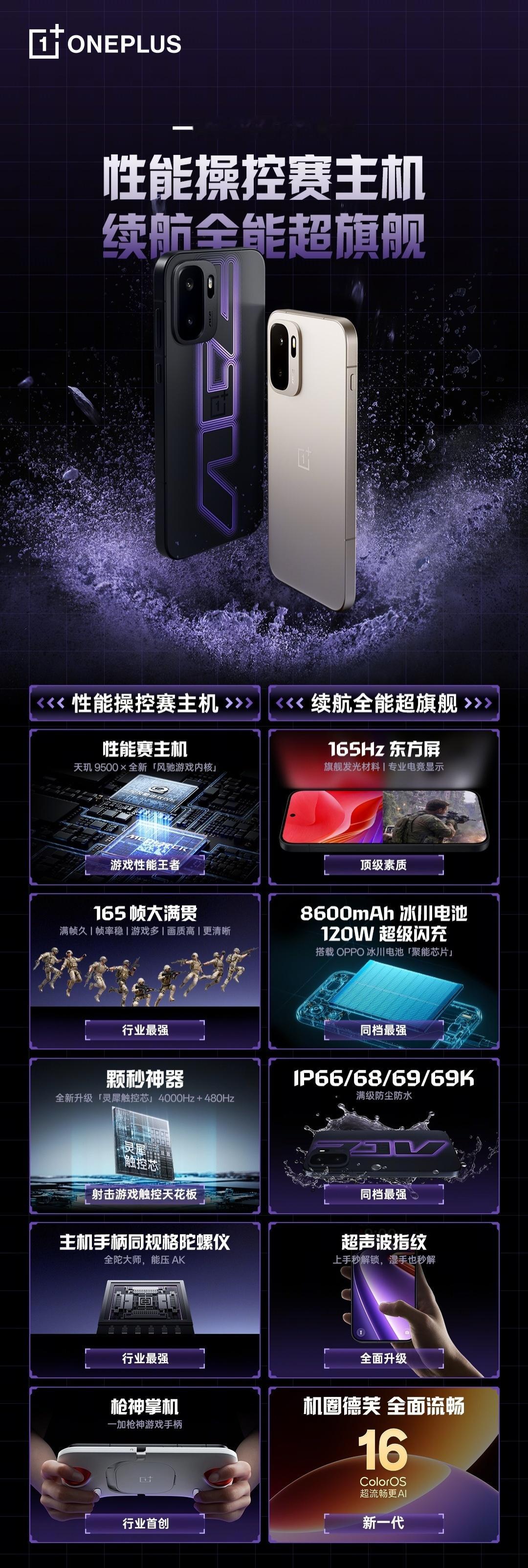 一加今日预热了 Ace 6 至尊版的更多配置细节：搭载天玑 9500 ，出厂内置