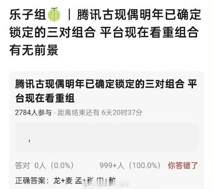 腾讯古现偶明年锁定的三对cp，平台看重组龙麦 孟张 宋敖 