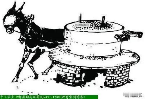 小时候在乡下，见过小毛驴拉水车。小毛驴被戴个眼罩，主人拉着它走几圈，然后松开手，