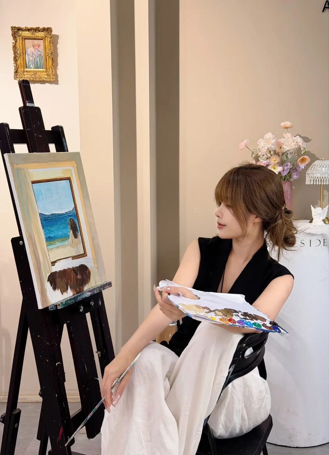 画室半日 把山海与温柔都揉进画布里