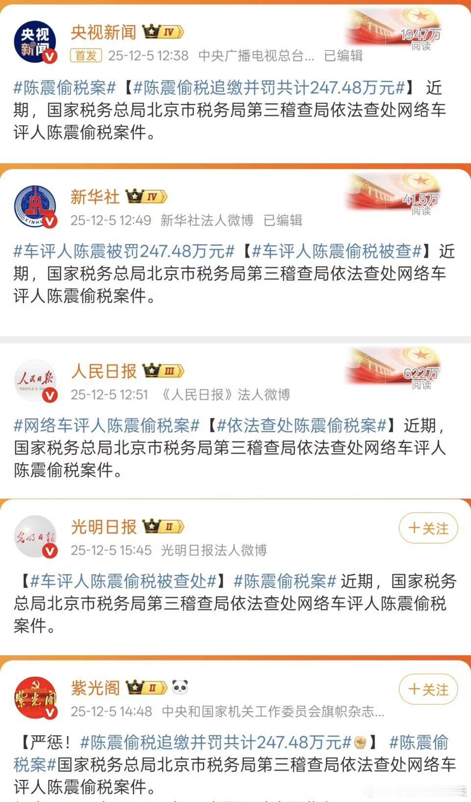 陈震偷税案好家伙，这阵仗。 