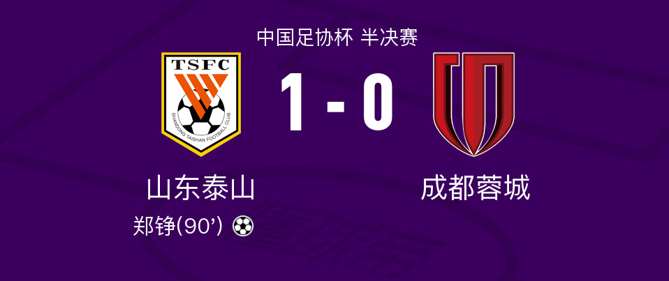 #山东泰山vs成都蓉城#山东1-0成都晋级足协杯决赛，郑铮献绝杀北京时间9月24