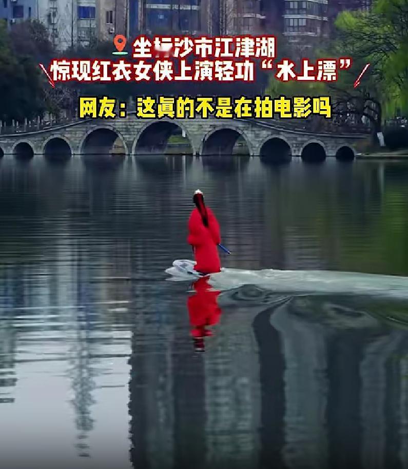 沙市江津湖爆红！湖面惊现唯美身影，路过市民纷纷驻足
很多人逛江津湖都是散步赏景，