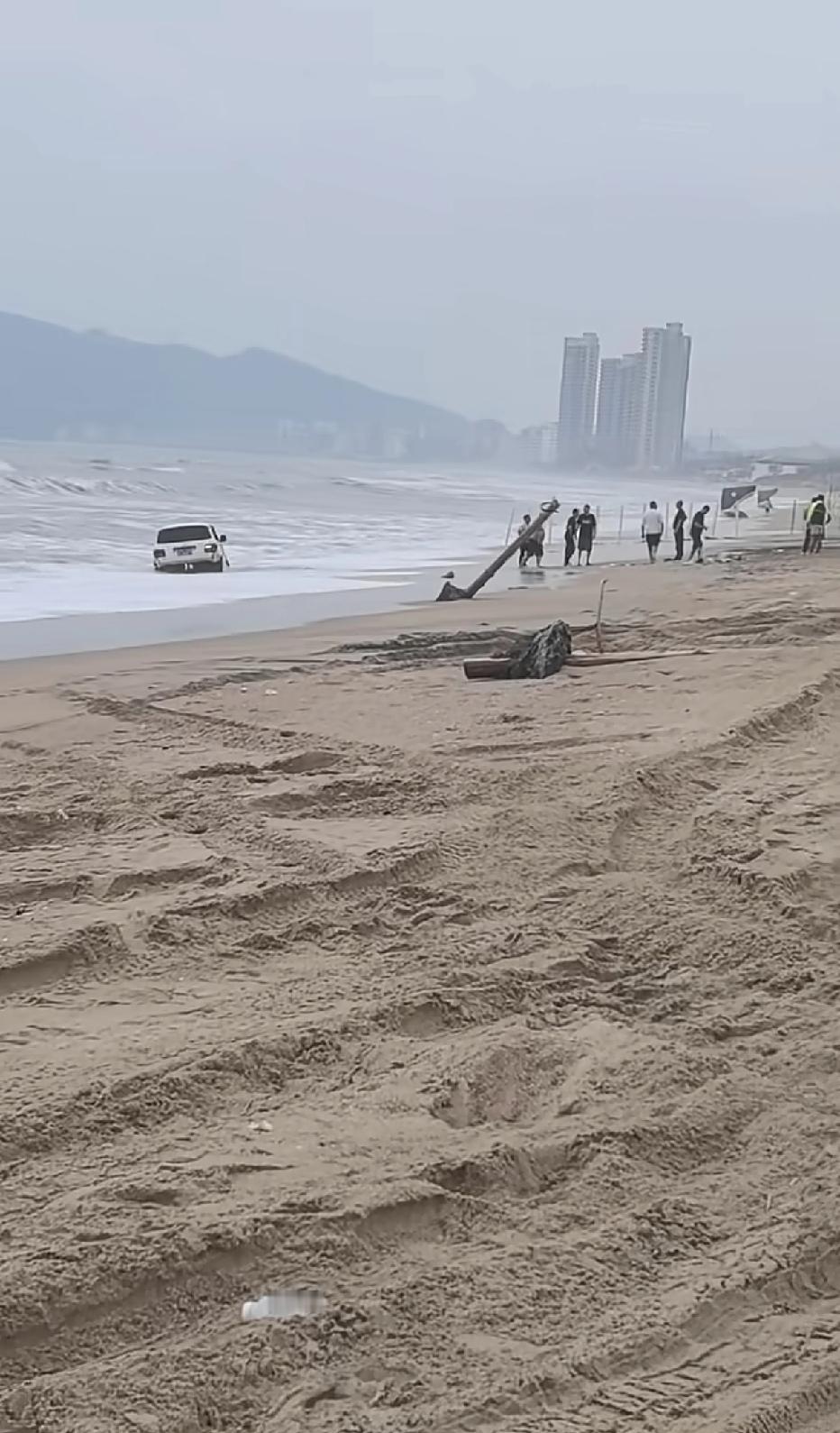 这是旱鸭子么，一辈子没见过大海吗？都把小车开到了海里去，这是把几十万的车拿去打水