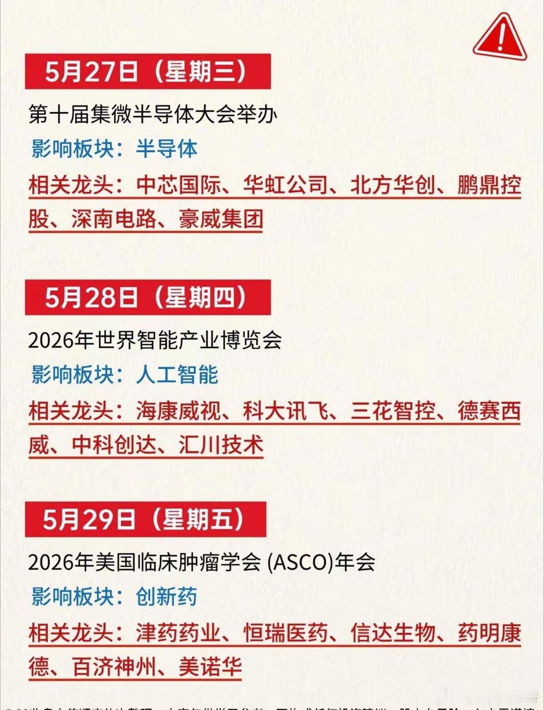 A股下周大事件（5.25-5.29）微博股票a股