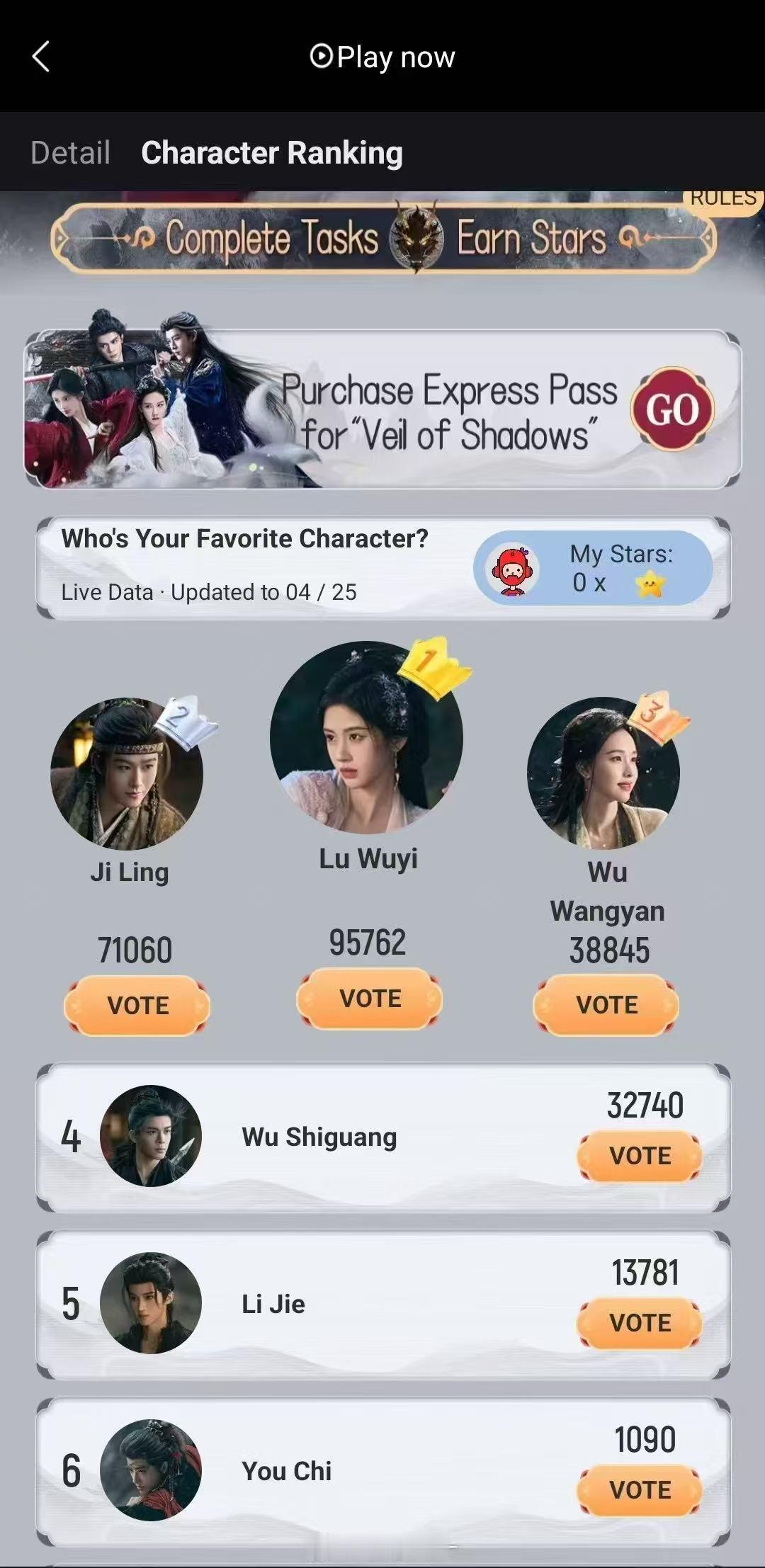 田嘉瑞月鳞绮纪有效播剧get，优酷国际版投票寄灵排第二，说明他这个角色真的很受欢