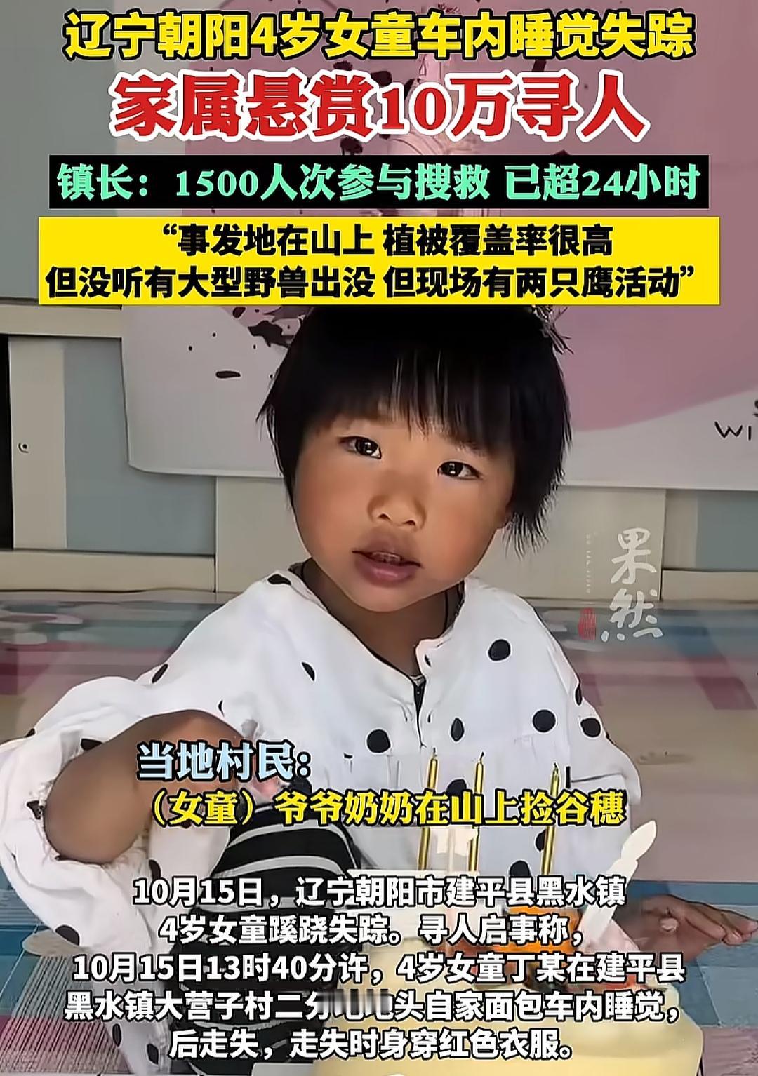辽宁4岁走失儿童走失这事太蹊跷了。
我认为这不太可能是人贩子能干的事情，人贩子一