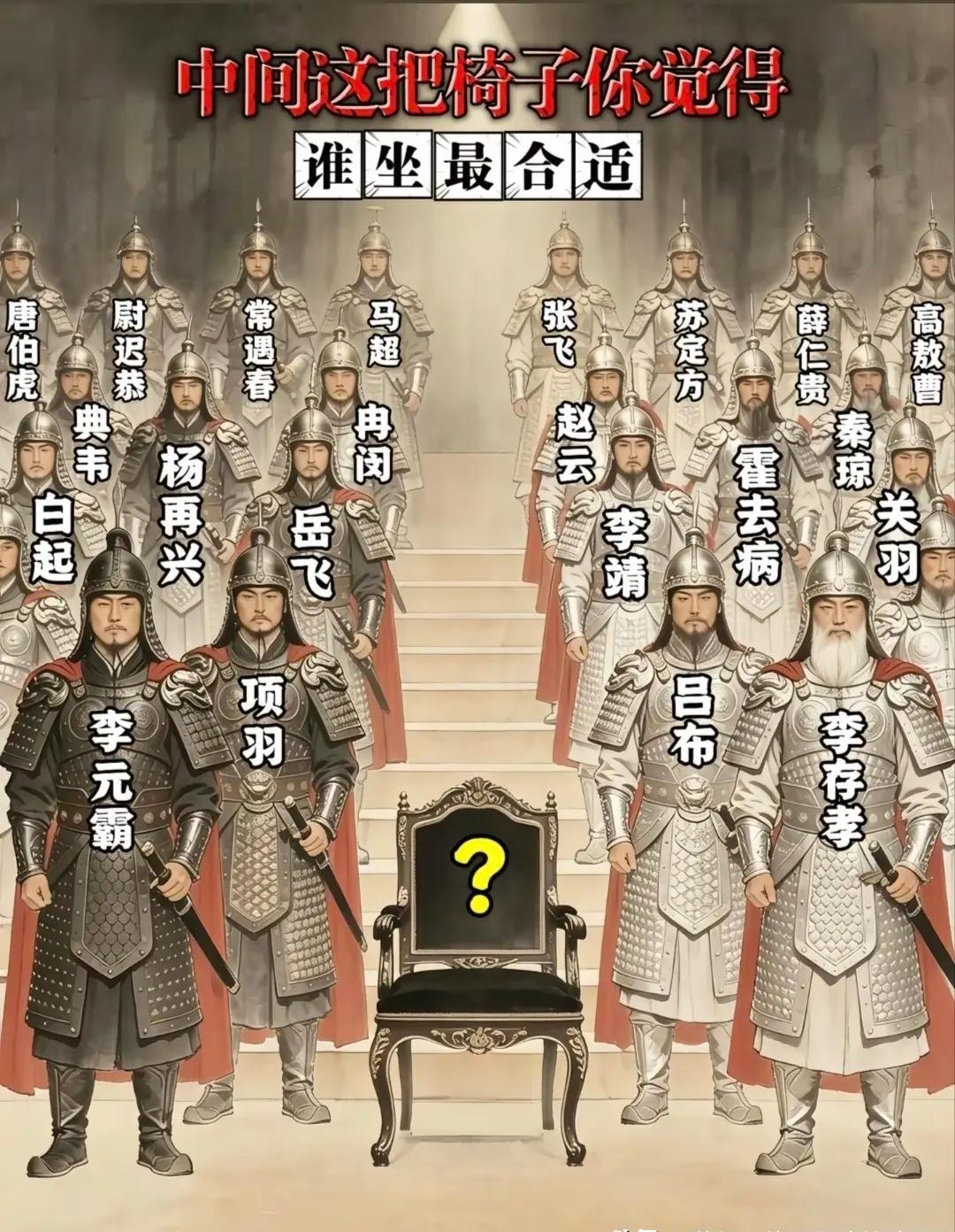 当然是项羽，
因为项羽是独一档的存在，
别人是勇士，是大将，是统帅，他三者都是，