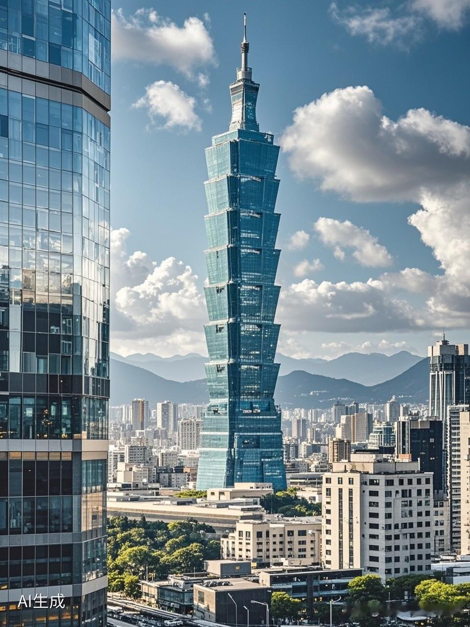 解放军无人机俯瞰台北101大厦 2025年12月29日开始的“正义使命 - 20