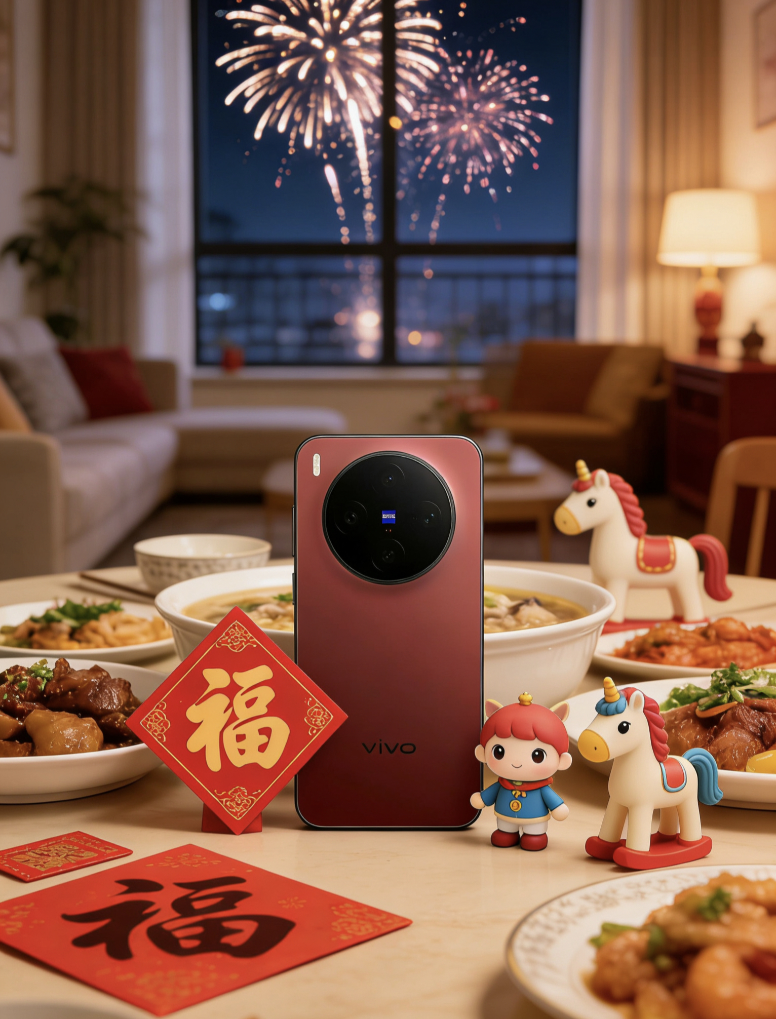 vivo X300好运红自带新年氛围感，和年夜饭时刻更般配