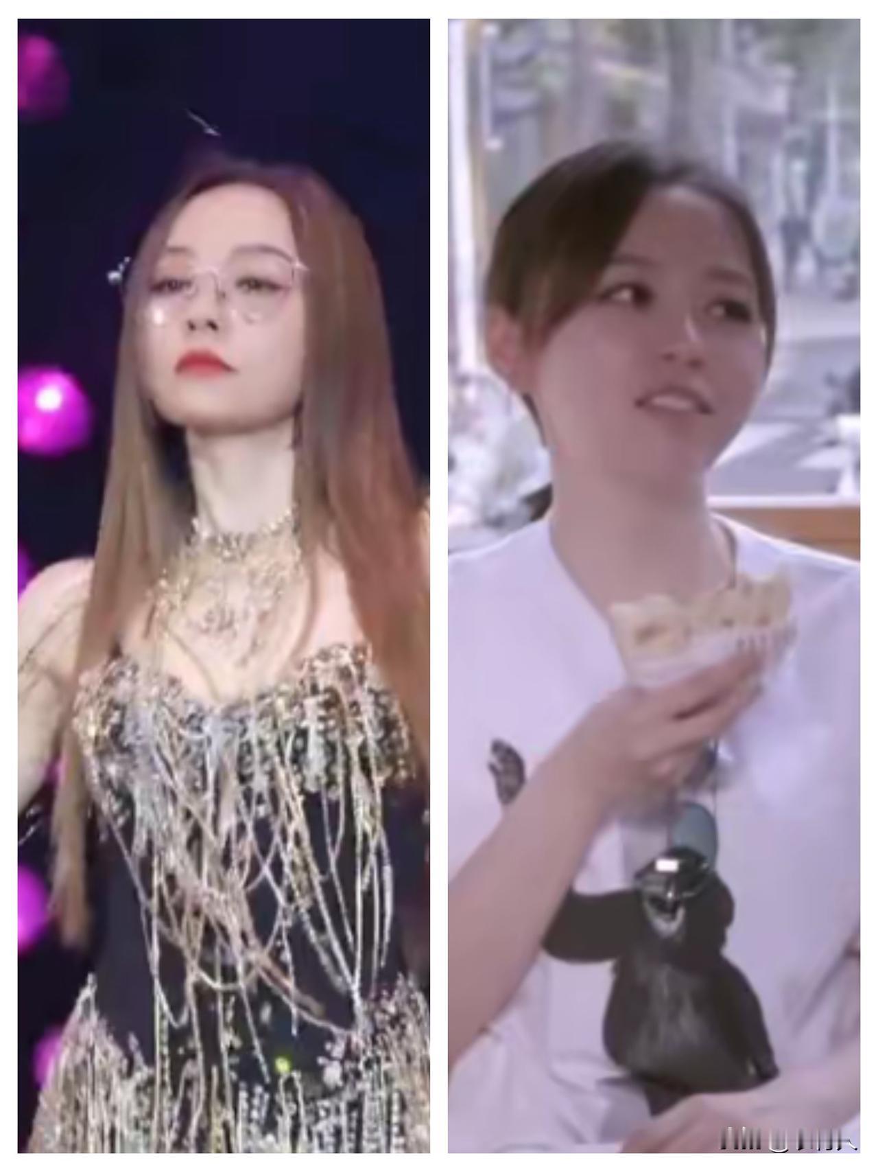 张靓颖化妆前后简直判若两人，化妆前像一个乖乖女，化妆后像一个性感小野猫。