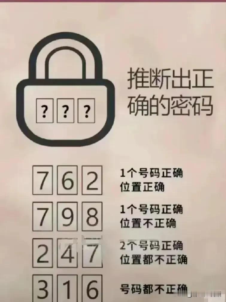 路过的朋友谁能帮帮我，看看正确的密码是什么？
这个题真是太难了，孩子说是公务员考