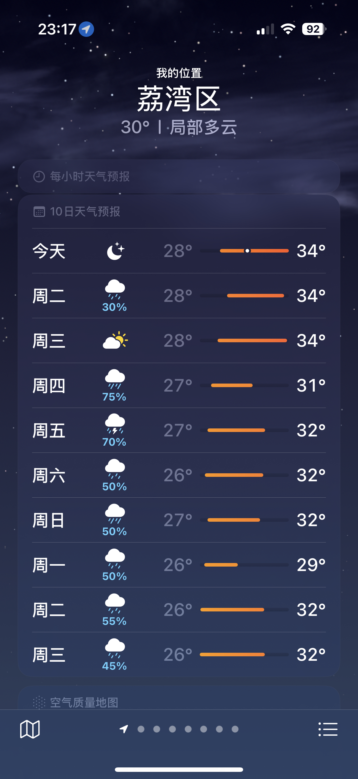 广州绝了啊，未来两周天天下雨[哆啦A梦害怕][哆啦A梦害怕][哆啦A梦害怕] ​
