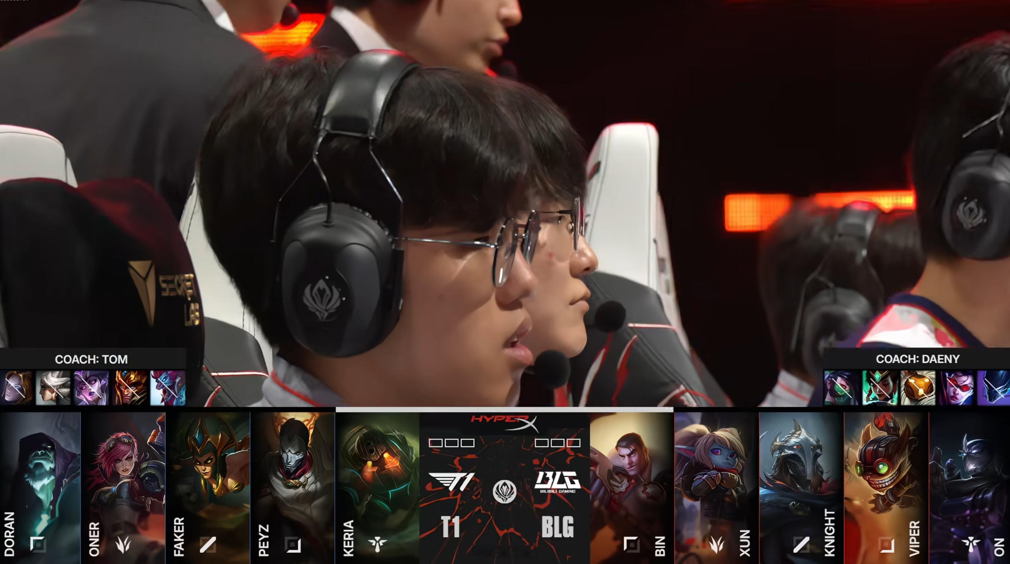 BLG vs T1，GAME1 比赛开始了！！BLG对战T1