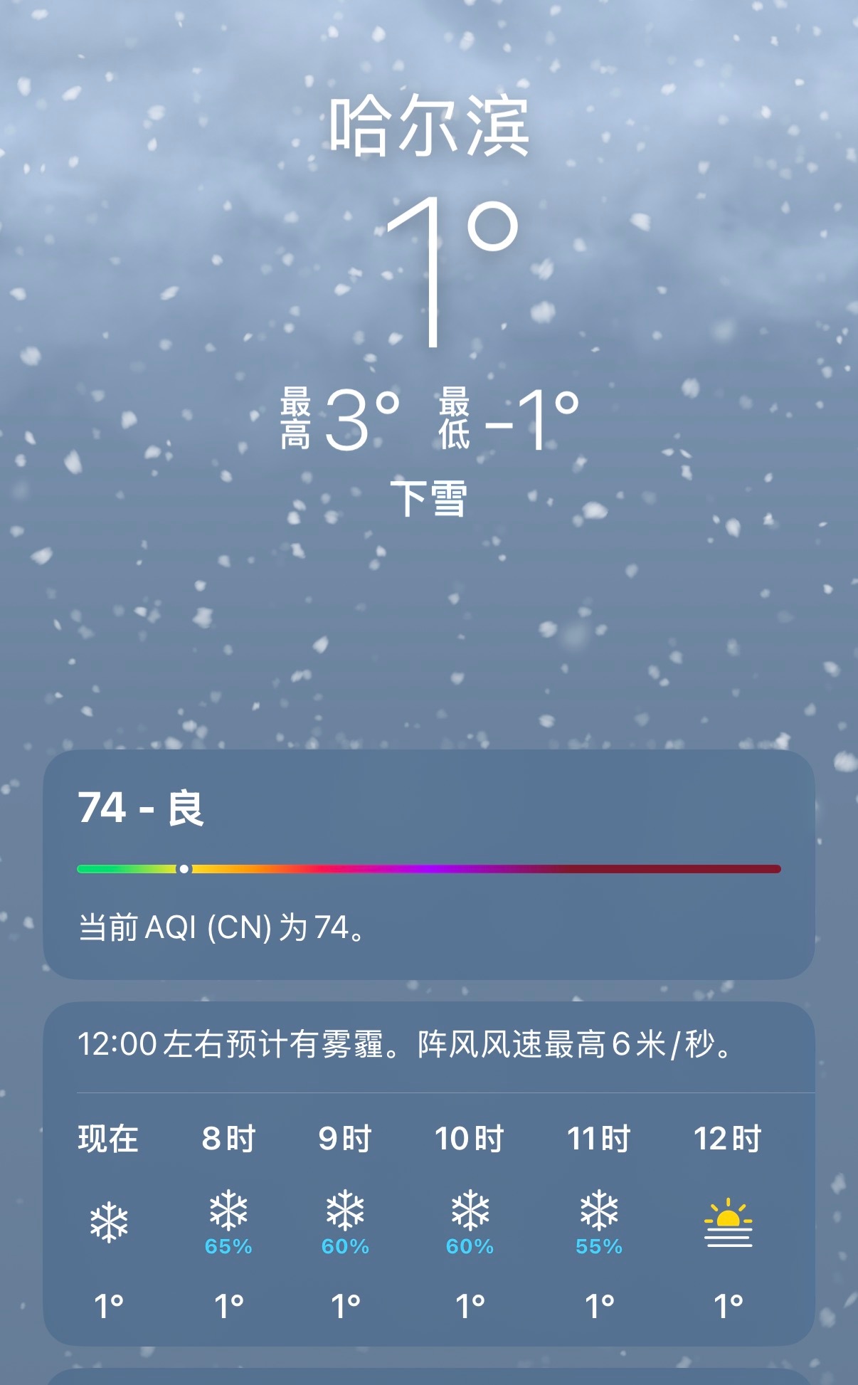 你们那多少度？哈尔滨已经零下了[泪奔] ​​​