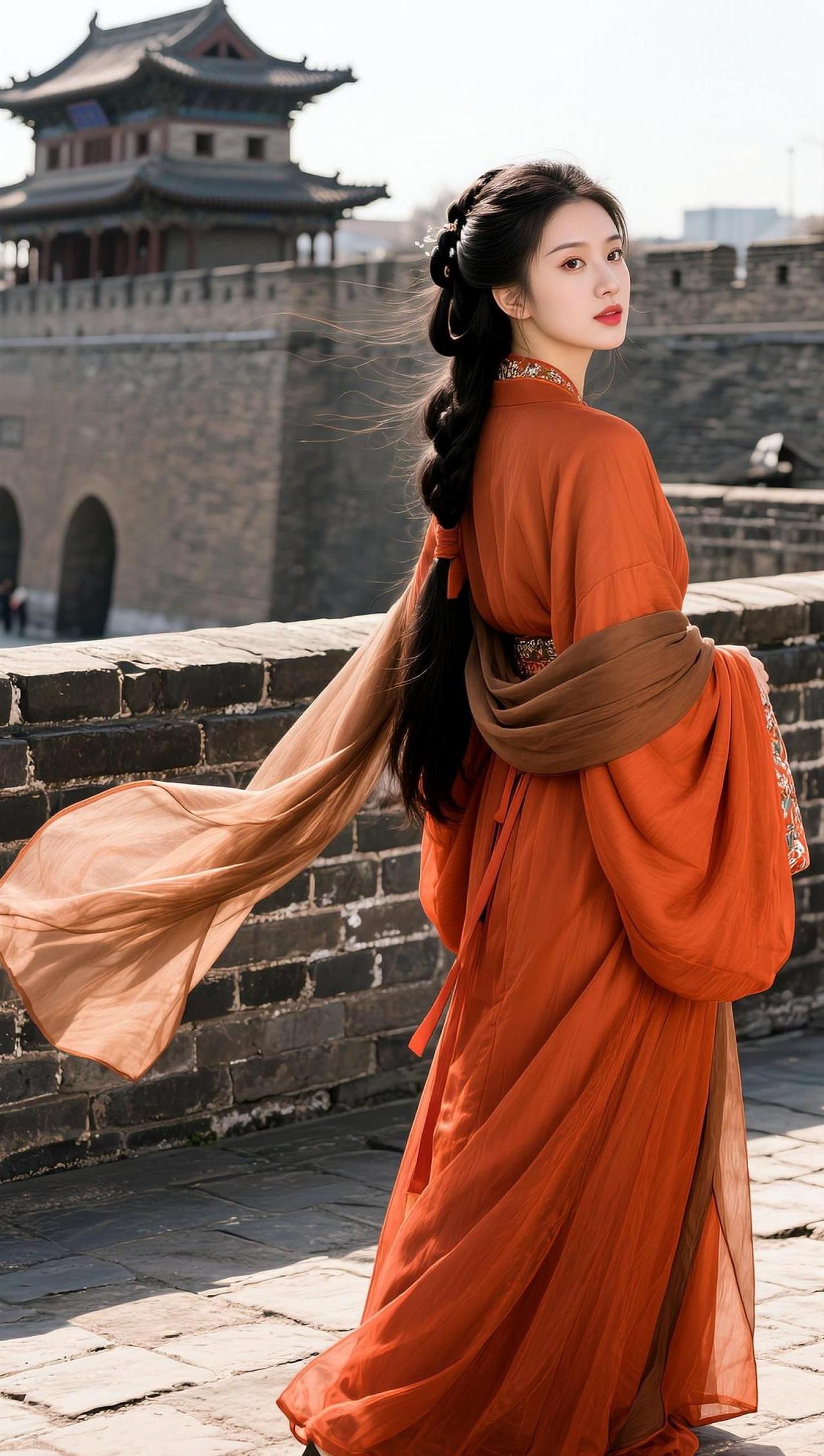 AI橙衣古城照 随变ai随便玩
