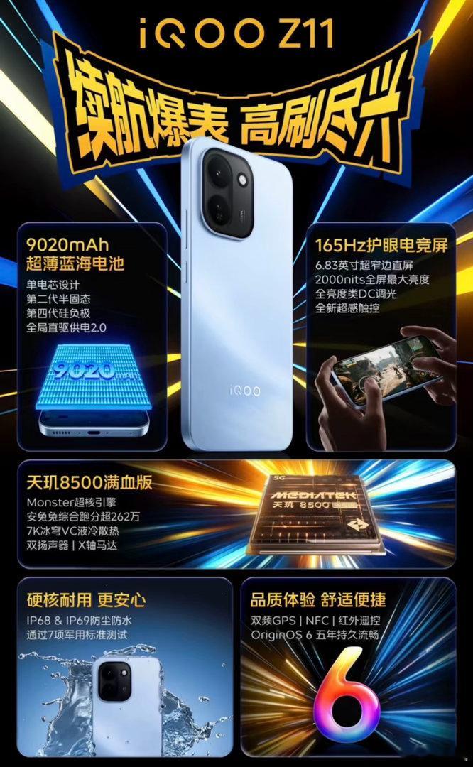 iQOO Z11这机子，是真的把“好用”两个字焊死了。9020mAh的大电池，日