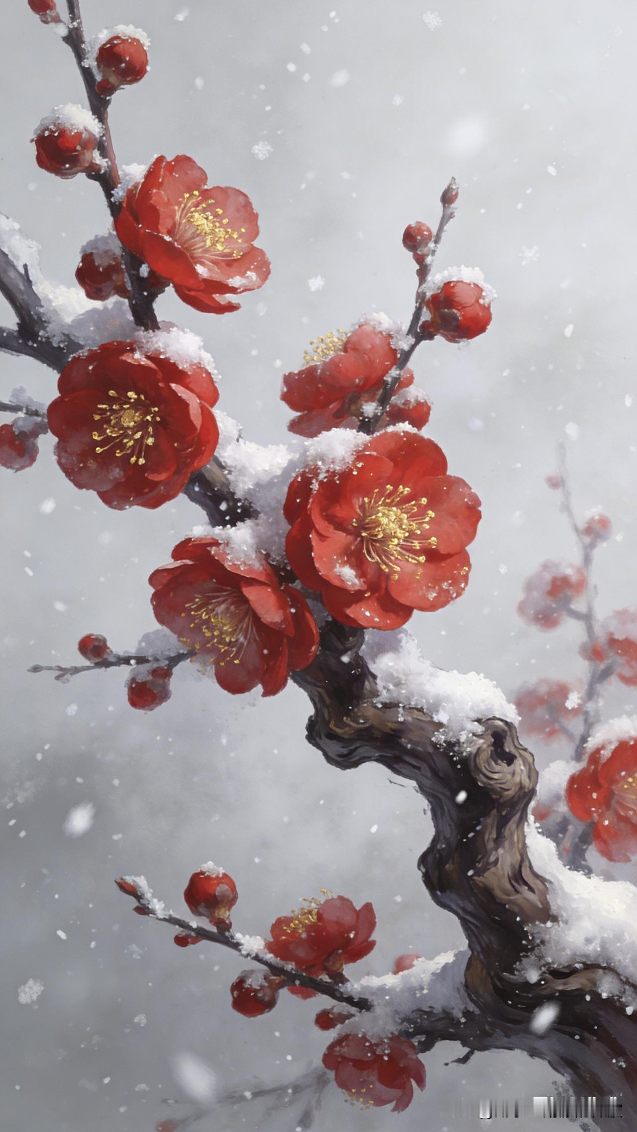 上联：点点红梅斗霜雪
下联：万千绿柳伴春风