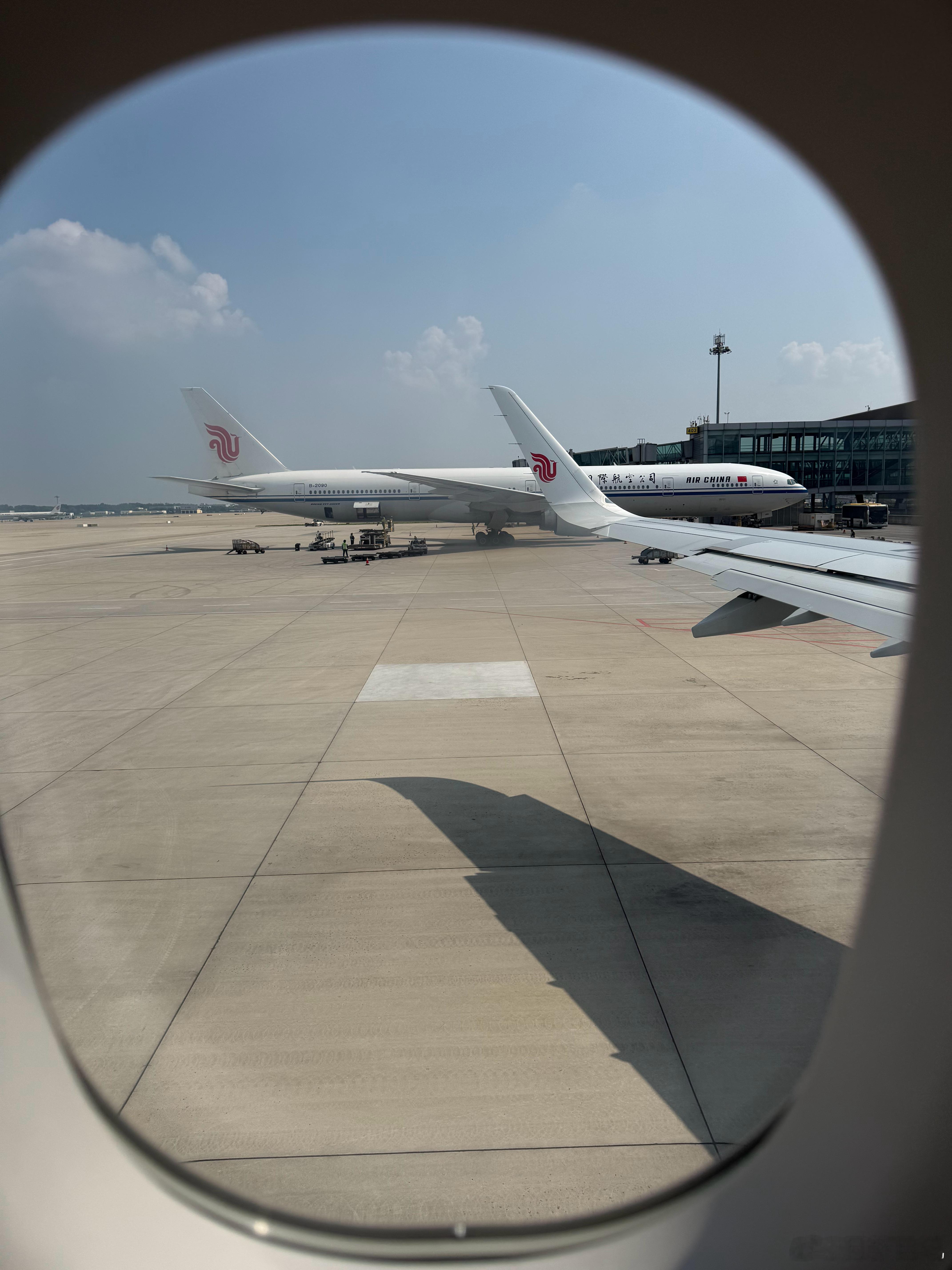 北京首都际机场T3D航站楼，登机后的窗外风景。 北京·首都国际机场3号航站楼