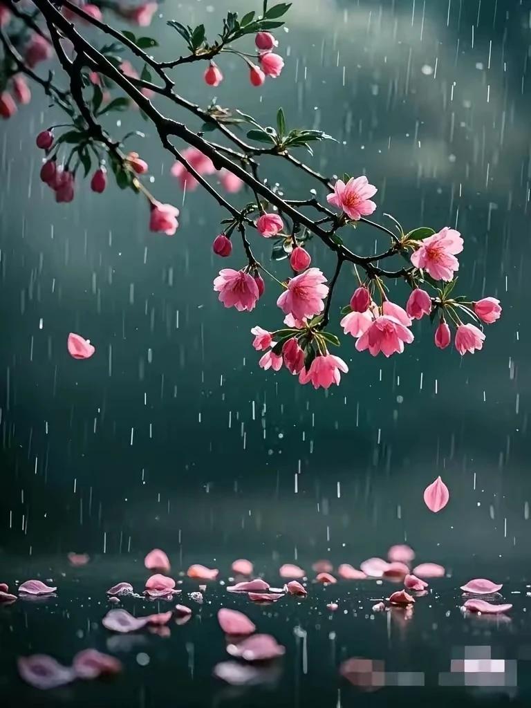 上联：微风轻拂含苞蕊
下联：细雨悄滋花气香