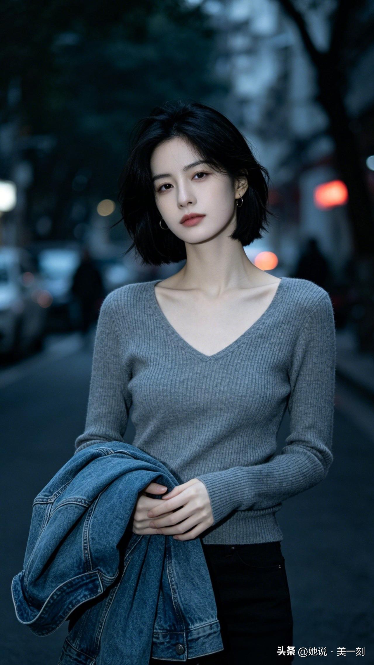 什么样的穿搭可以成为气质女神? 都市街头，优雅黑发，牛仔外套，时尚穿搭