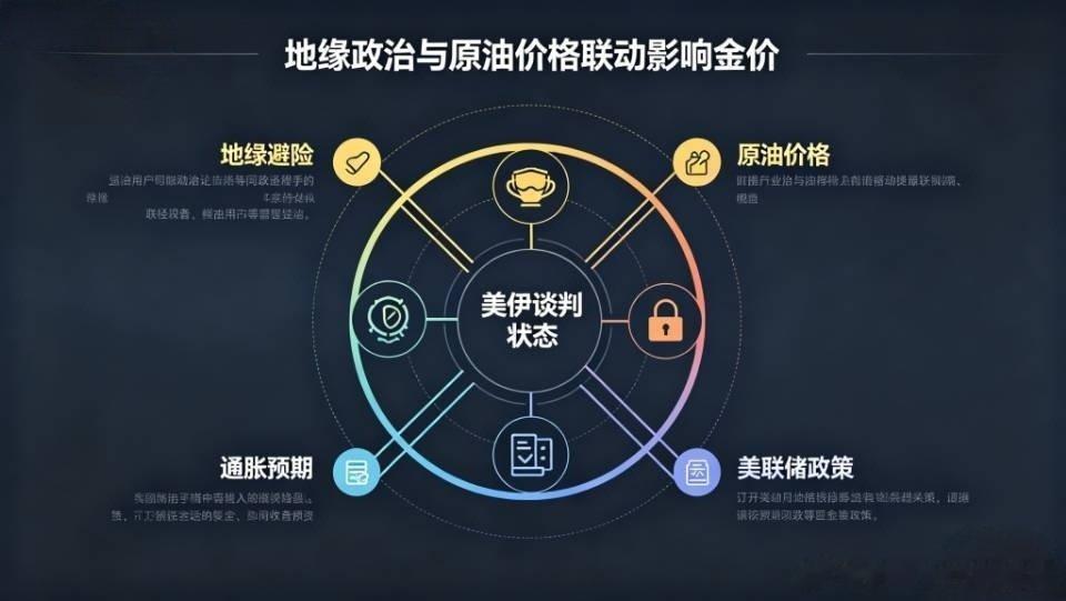 美伊谈判走势主要通过地缘避险、原油通胀、美联储利率三条逻辑影响黄金谈判取得实质性