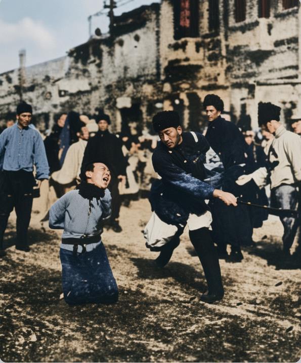 1927年，奉系军阀张作霖的部队在北京街头残酷杀害共产党人及革命群众，照片中泥泞
