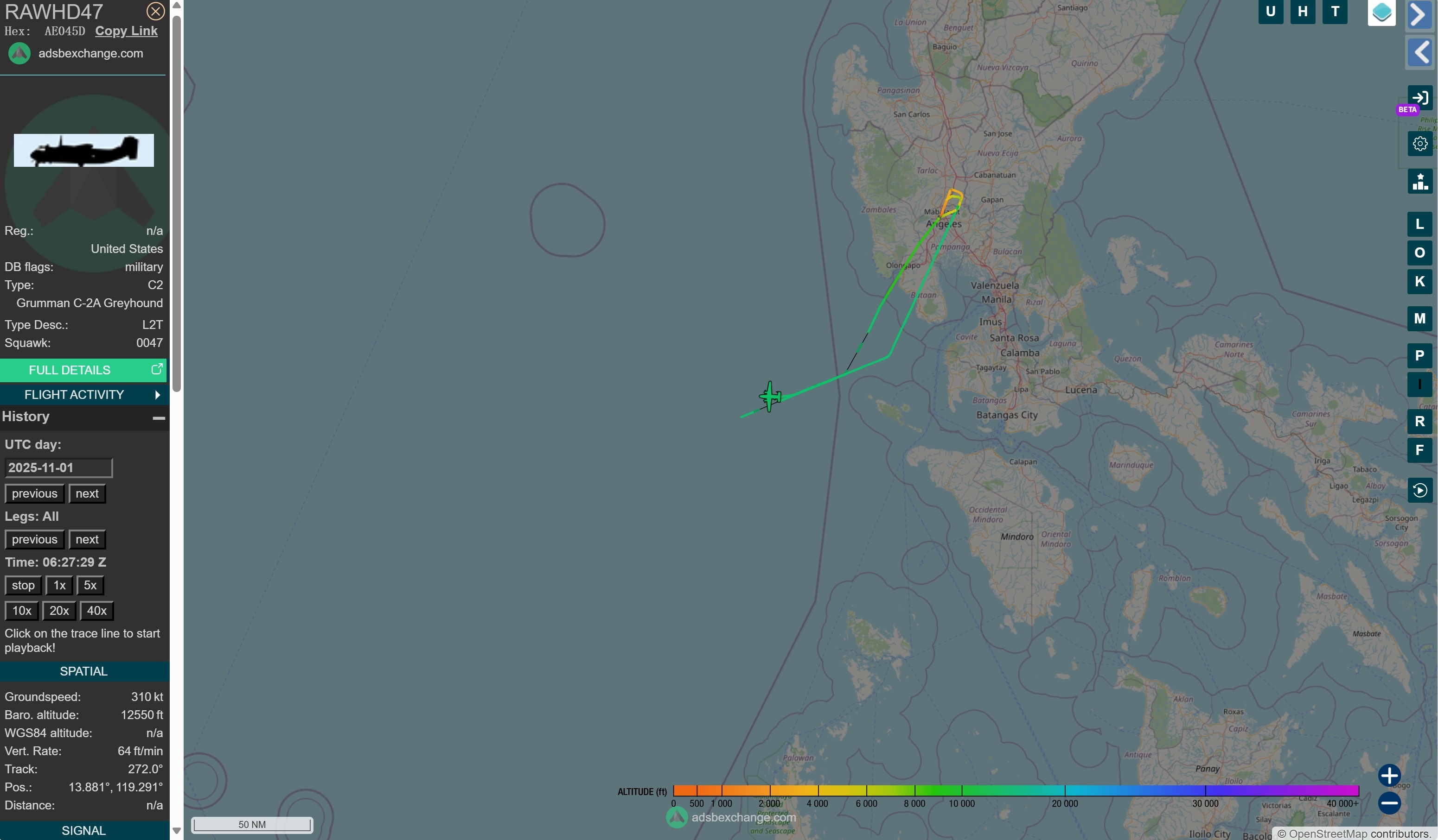 尼米兹号位于黄岩岛以南海域——C-2A得飞行活动显示，美国海军尼米兹号...