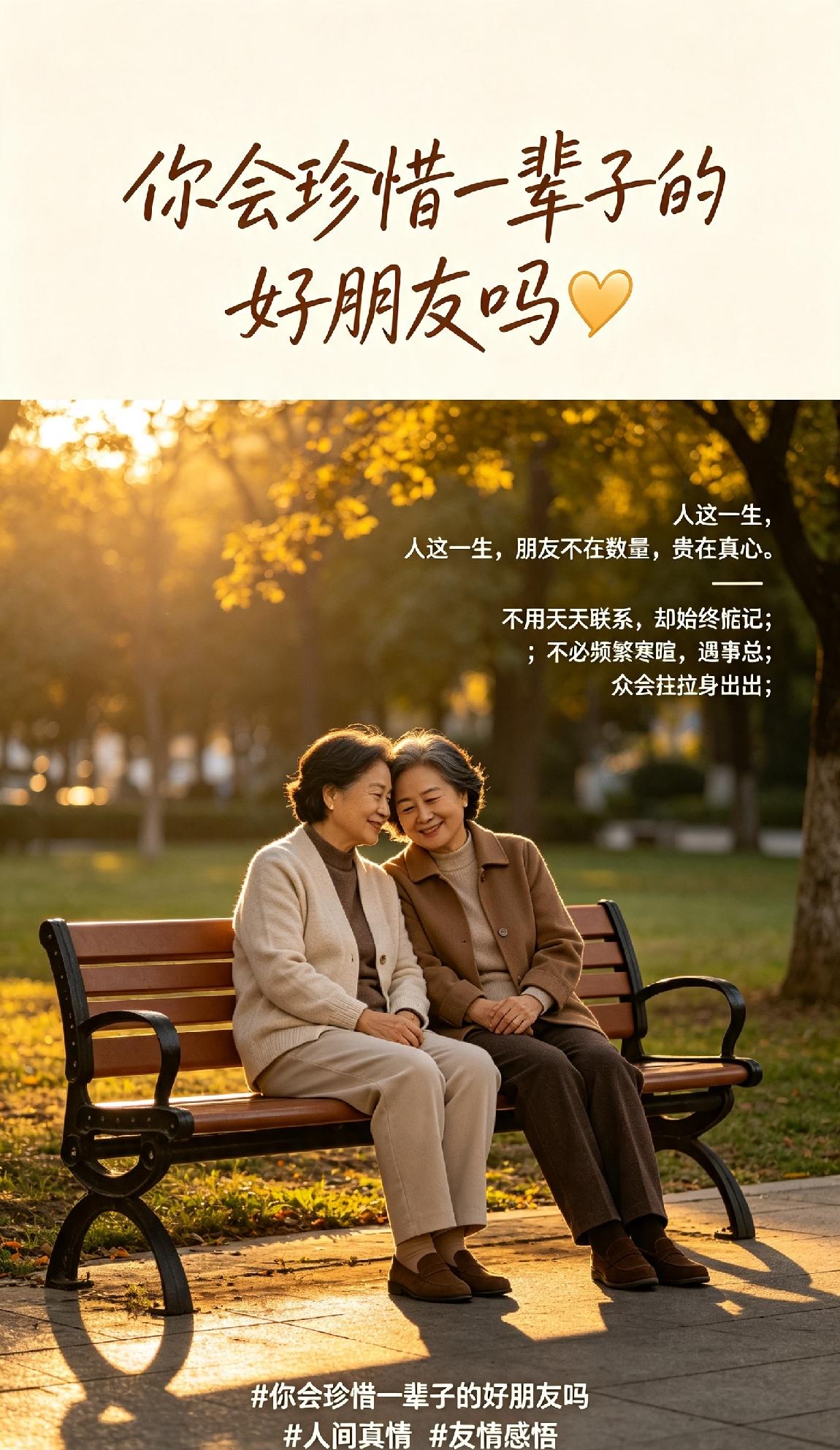你会珍惜一辈子的好朋友吗💛
 
人这一生，朋友不在数量，贵在真心。
不用天天联