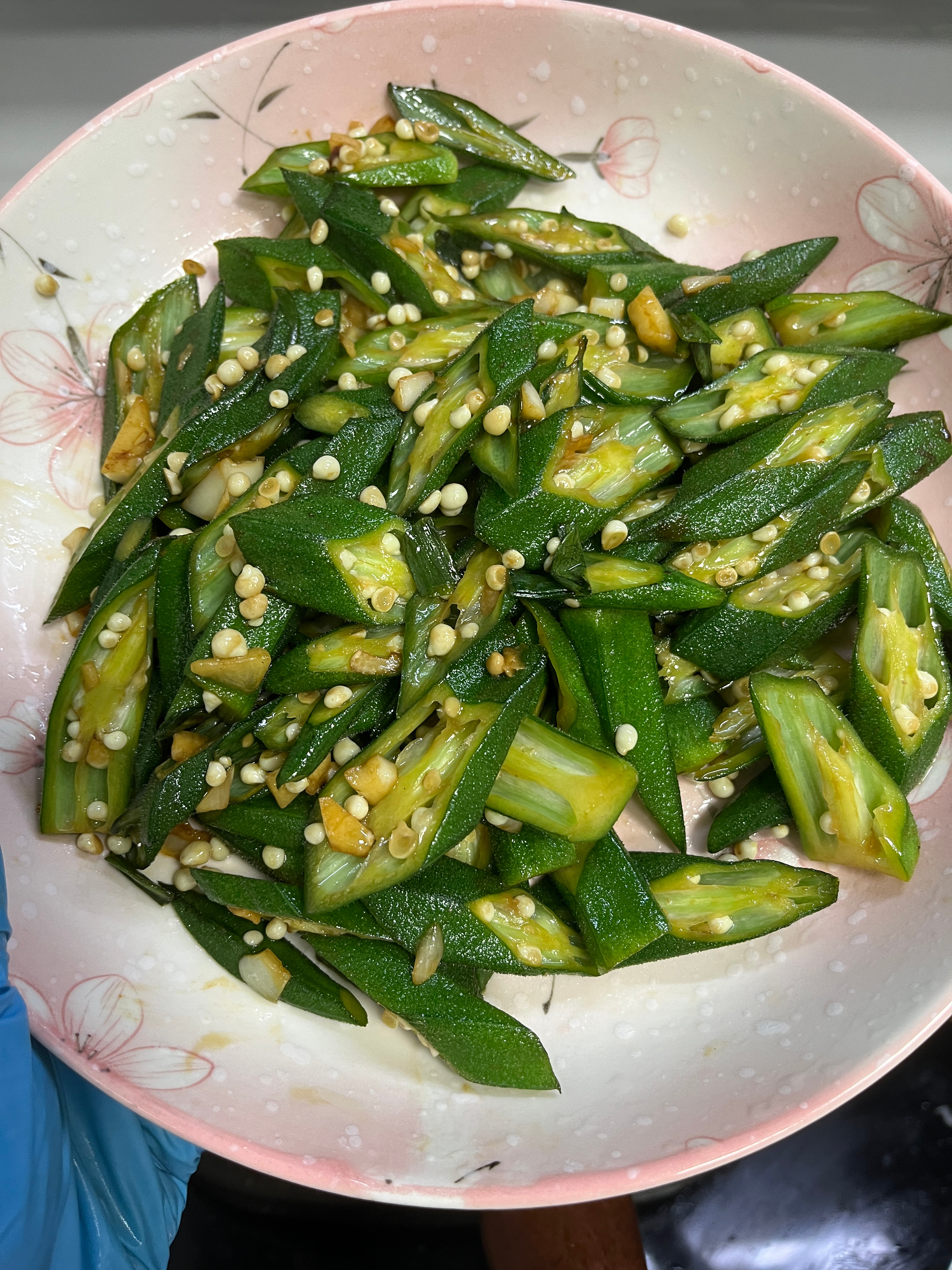 上门做饭之B家day19素炒秋葵松板肉炒四季豆 