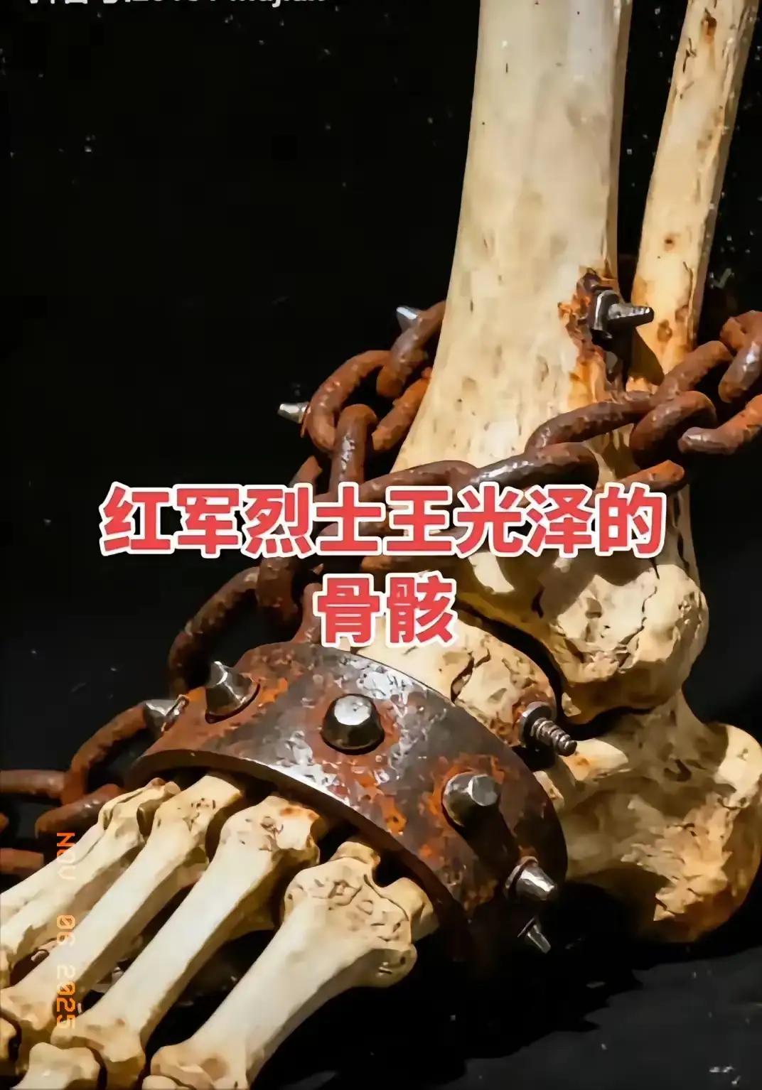 挖出来的时候，所有人都傻了。
一副骸骨，脚上锁着7公斤的铁链。这不是重点，重点是