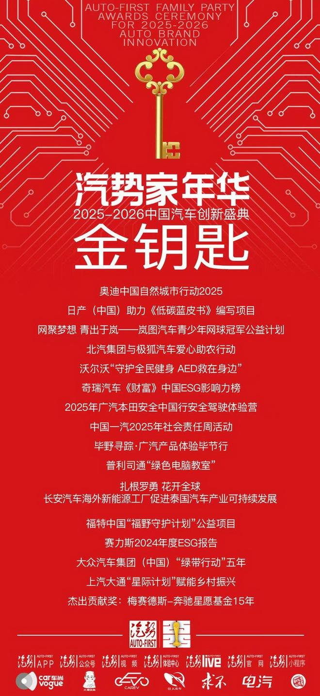 2026汽势家年华，一把车企社会责任金钥匙褒奖他