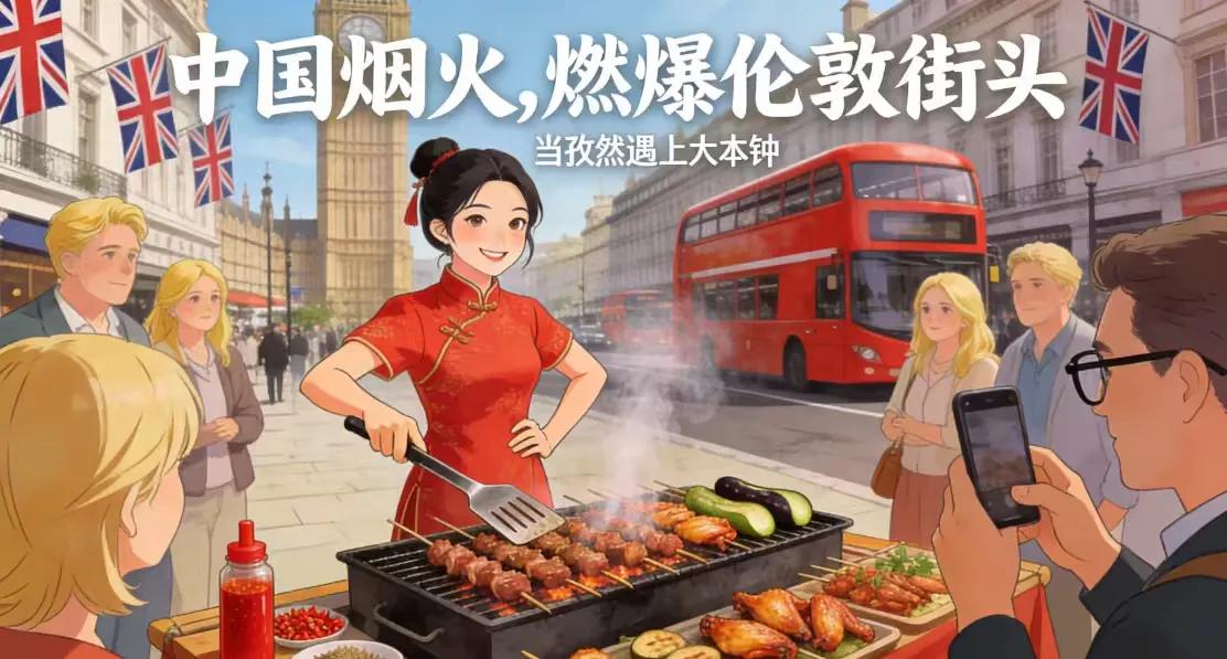 一把孜然香飘曼城：她将中国烧烤摊摆上英国街头，治愈无数“中国胃”
炭火在异国的夜