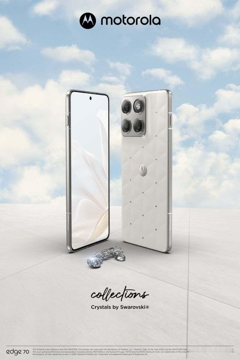 摩托罗拉 Edge 70 施华洛世奇版，这颜色很奢华 