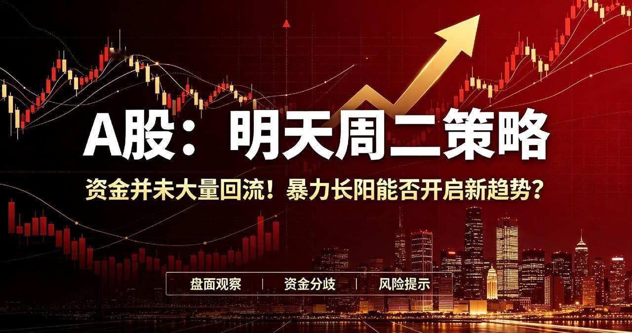 A股：明天周二策略:资金并没有大量回流!暴力长阳能否开启新趋势?
 
大家好，我