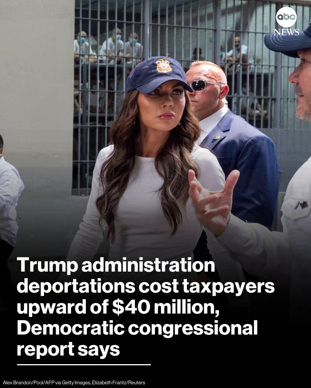 根据周五发布的一份民主党国会报告，特朗普政府去年的遣返行动估计花费了纳税人“超过