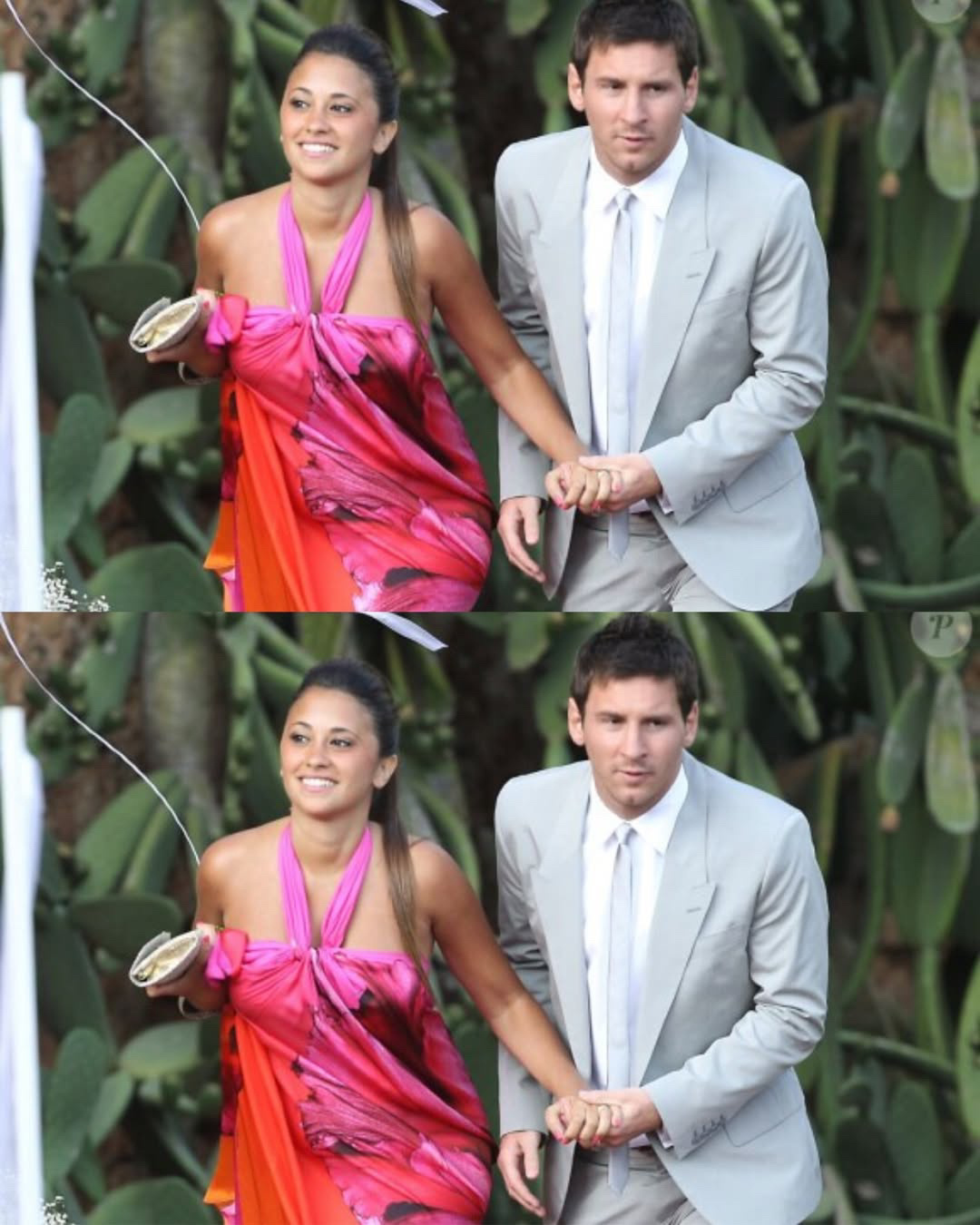 梅西  2012年小梅与安妞一同出席伊涅斯塔的婚礼，一直紧紧地牵着彼此的手～体育