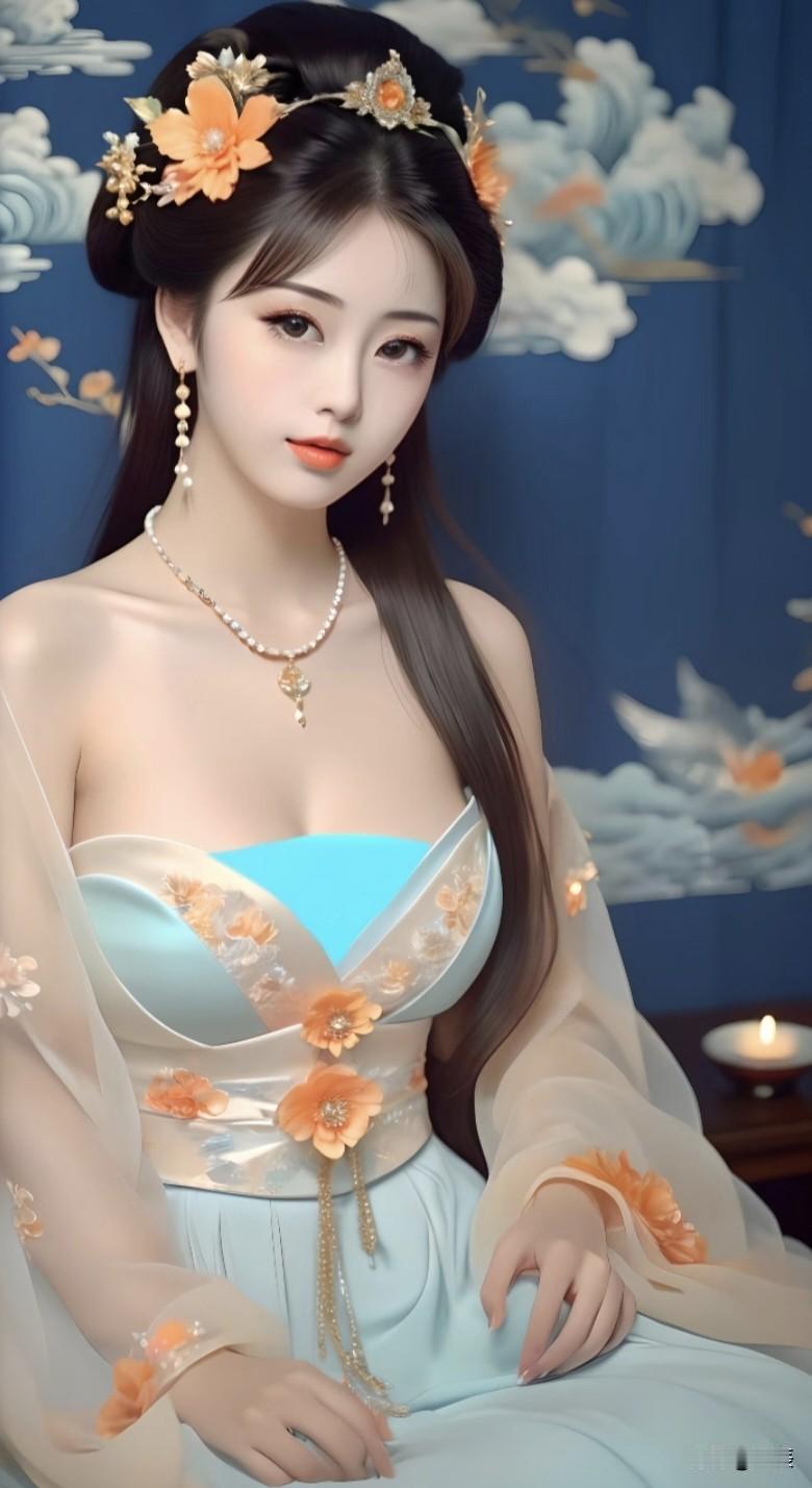 美若天仙的梦幻古风美人，那简直是人间绝景！花钿轻轻点缀在眉间或脸颊，瞬间增添了几