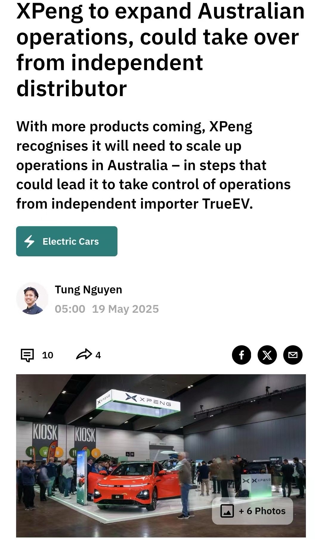 澳洲总代开始慌了，一个是比亚迪宣布7月起要全面接管澳洲，另一个新势力品牌小鹏也有