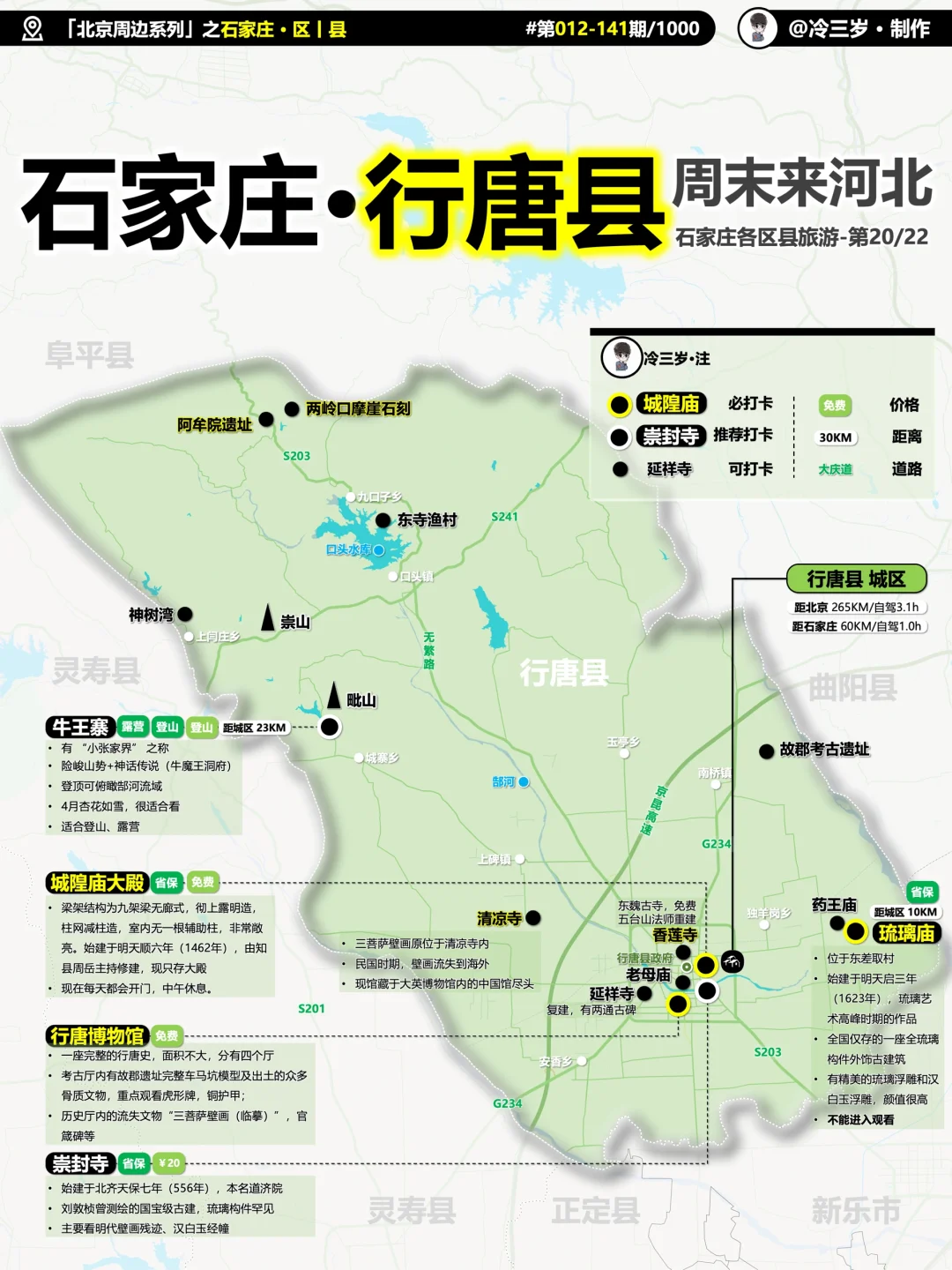 石家庄·行唐县旅游地图：千年古县