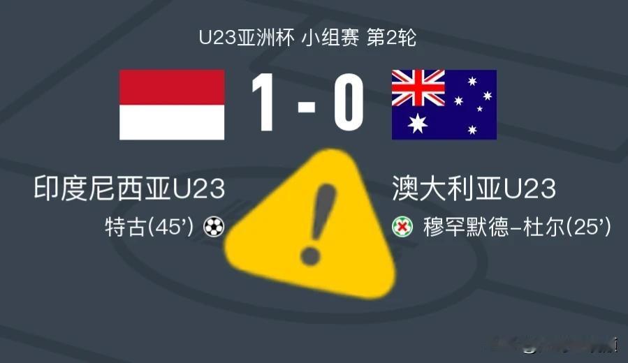 超级大冷门！U23亚洲杯印尼队1：0险胜澳大利亚队，国足未来又多了一个强劲对手—