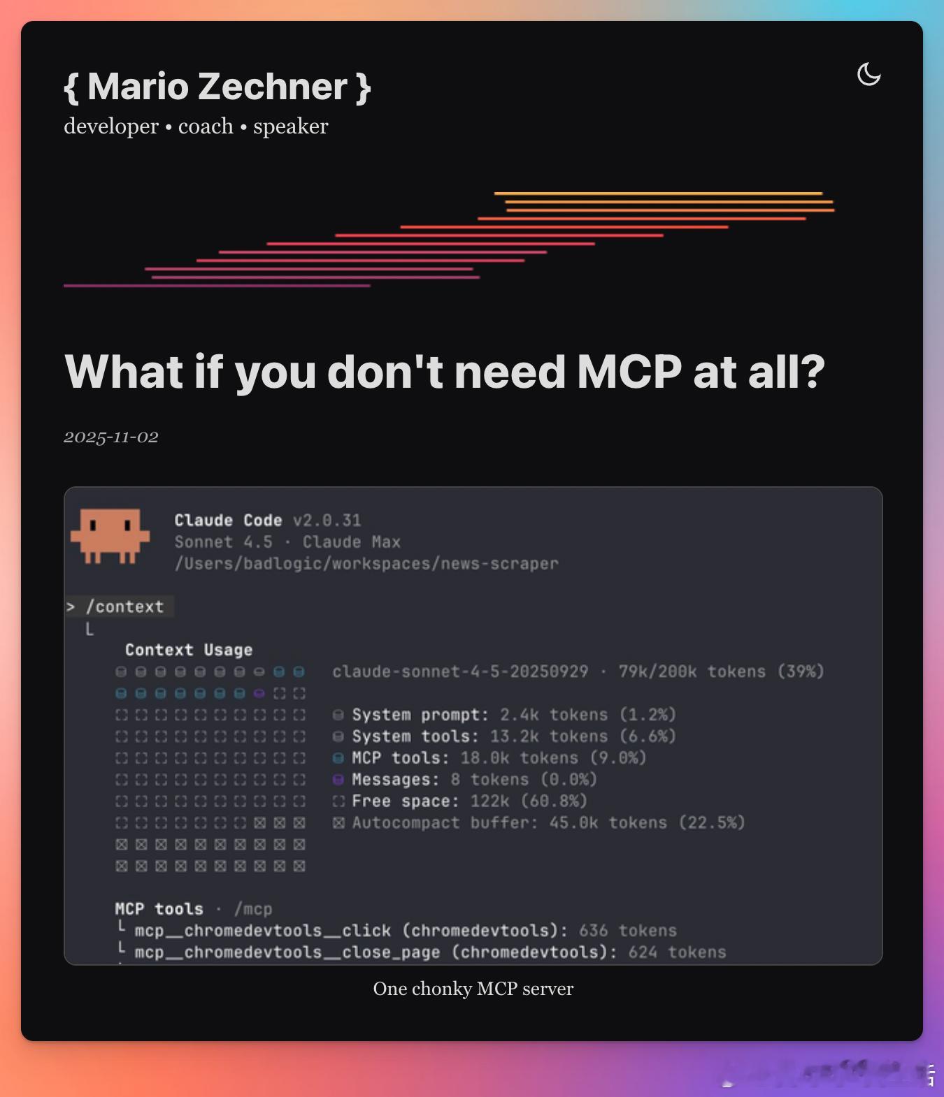 《What if you don't need MCP at all?》随着MC