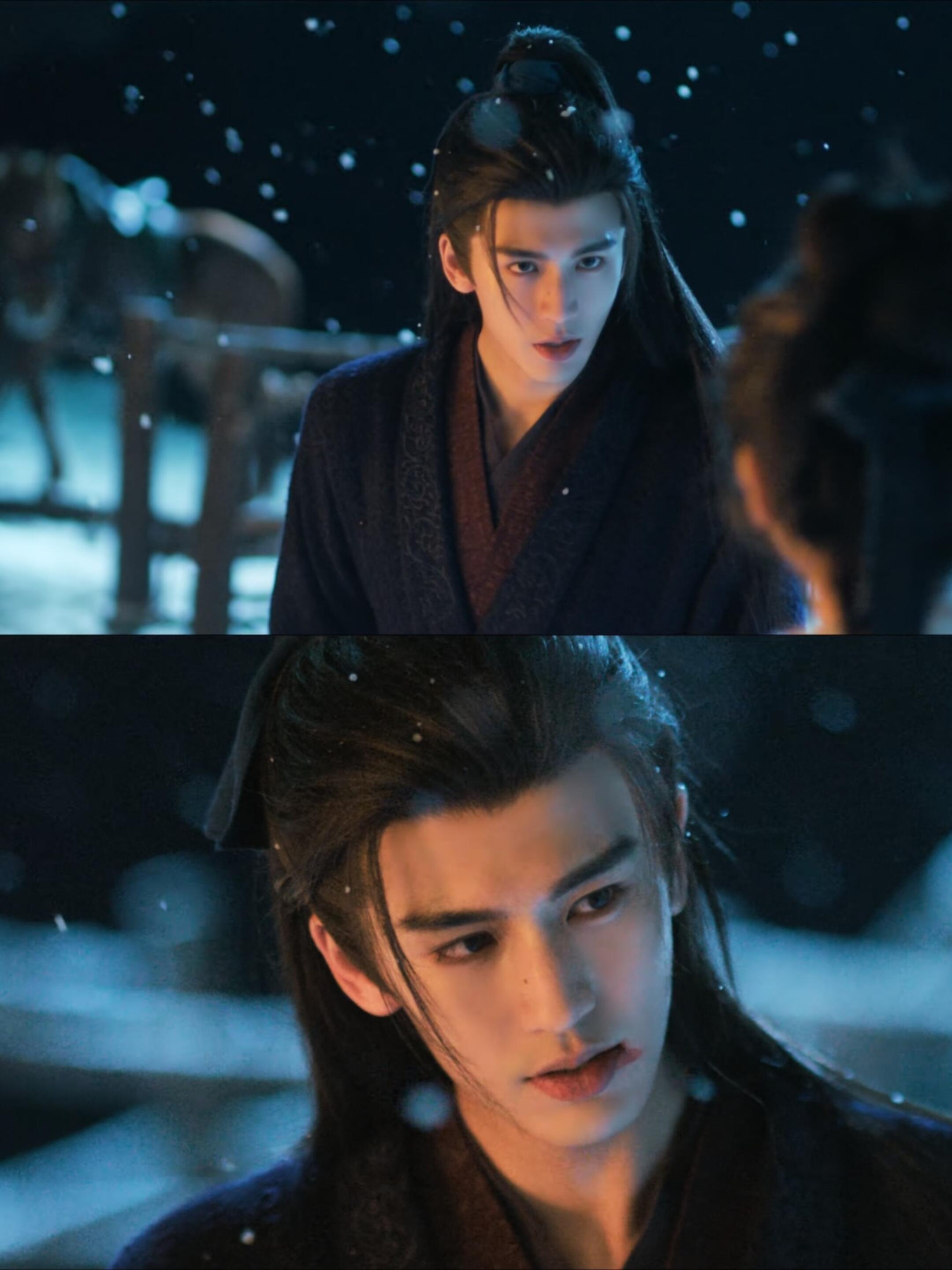 嘴里∶动手啊；表情∶疼疼我第一次被打后眼神是被拒绝的自嘲和不愿认输的偏执第二次亲