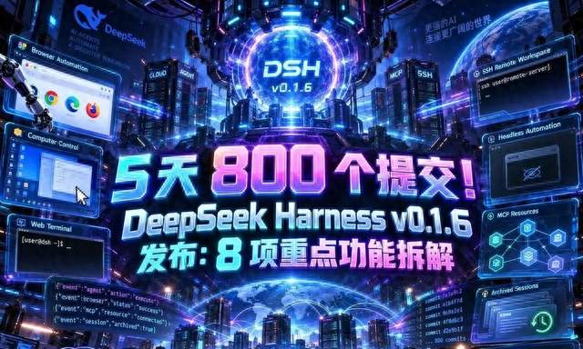 5天800个提交！DeepSeekHarnessv0.1.6发布：8项重点功能拆解