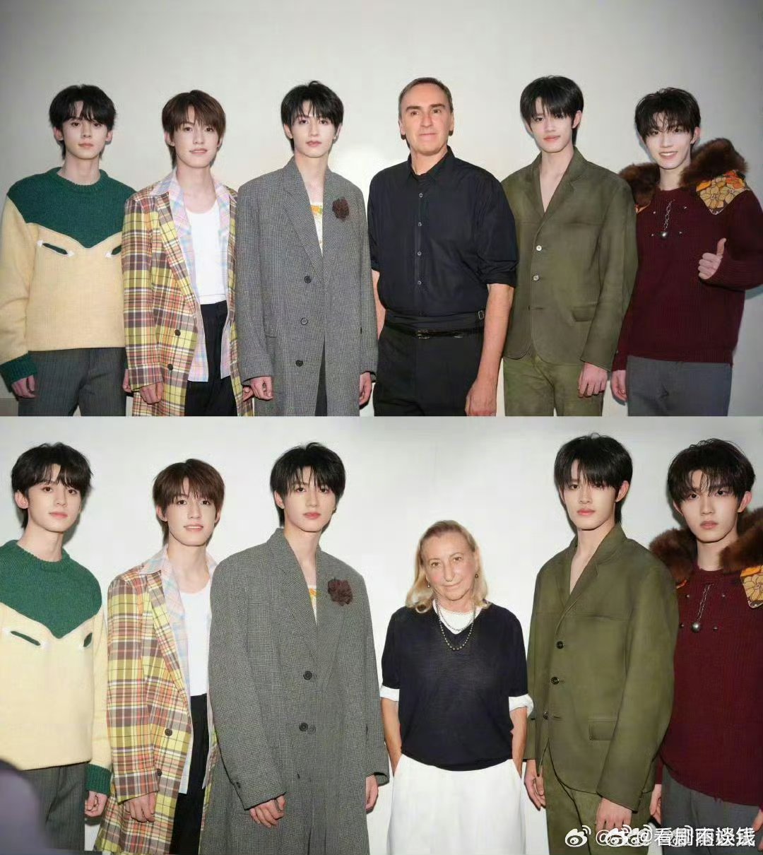 登陆少年与Prada创意总监合照，弟弟们看着状态还不错！ ​​​