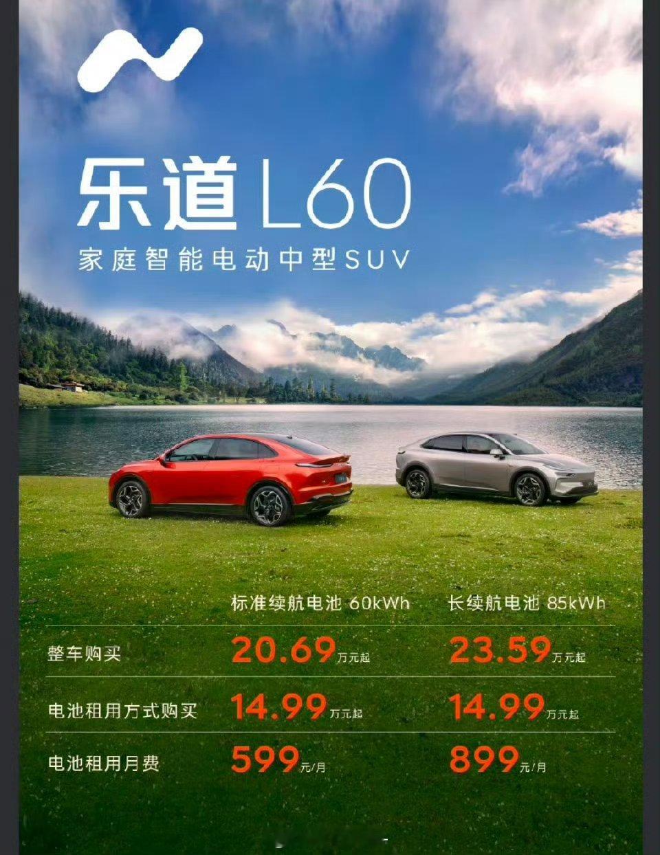 #全球家用车风向标乐道L60上市#这价格确实牛逼啊，要空间大点的乐道L60完全可