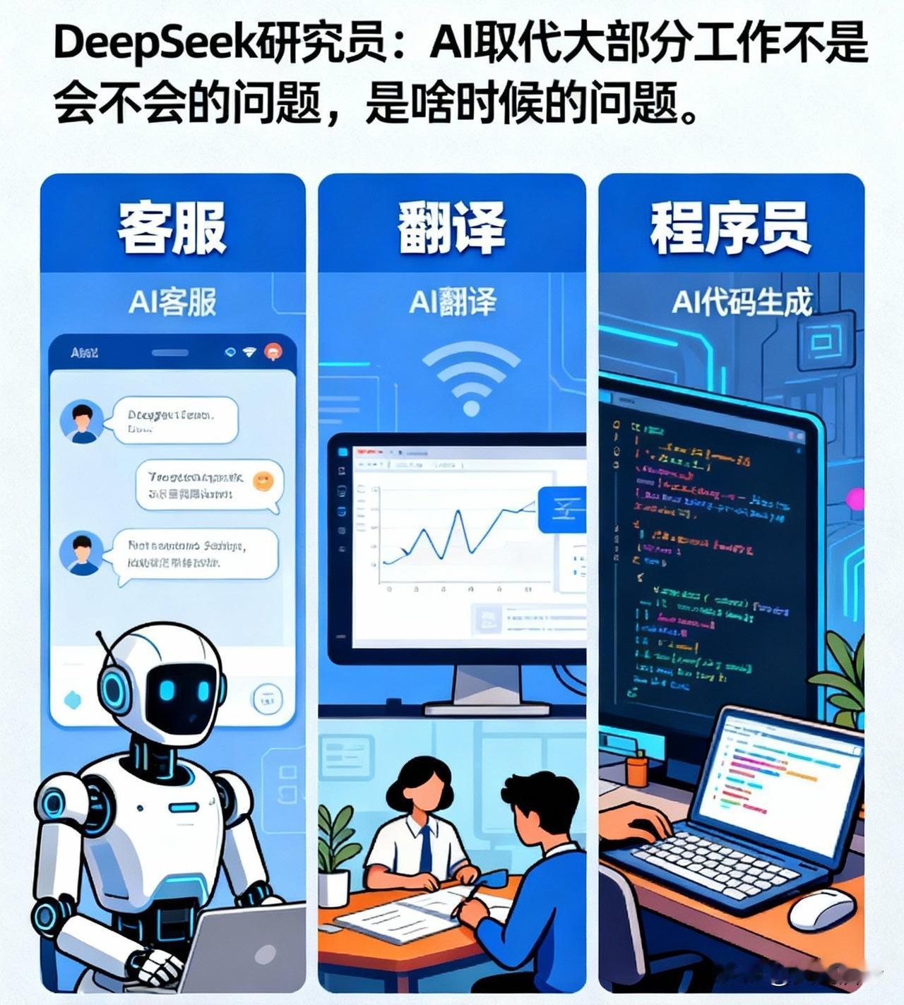 AI不是来抢饭碗，是来直接掀桌子！

DeepSeek研究员这话说得够直白——A