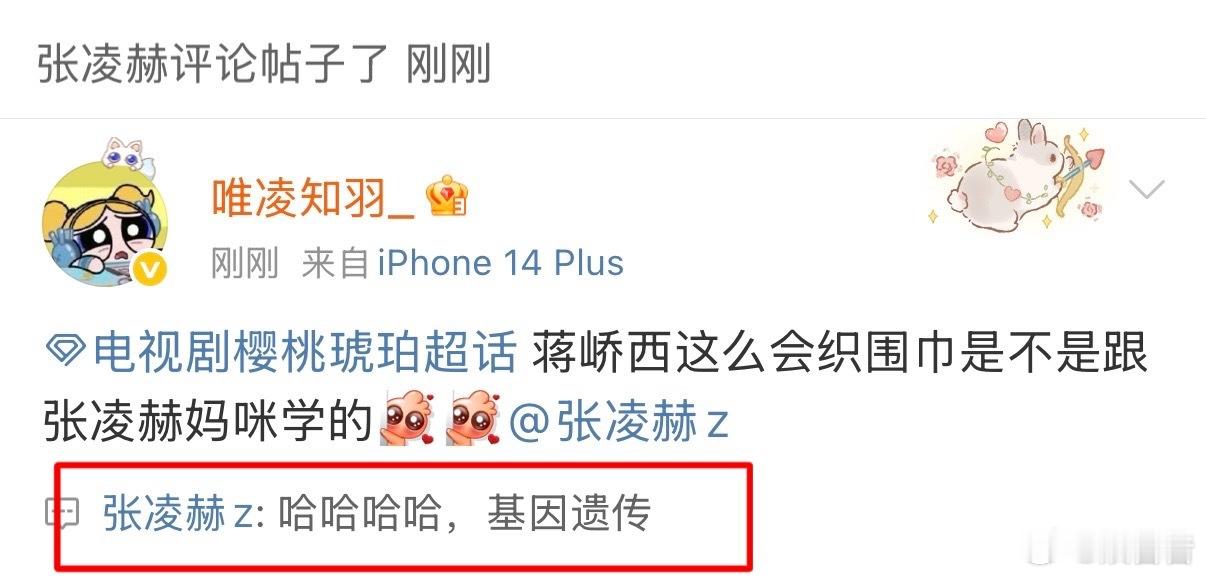 张凌赫说蒋峤西织围巾是基因遗传张凌赫说蒋峤西织围巾是基因遗传，他为角色学织围巾的