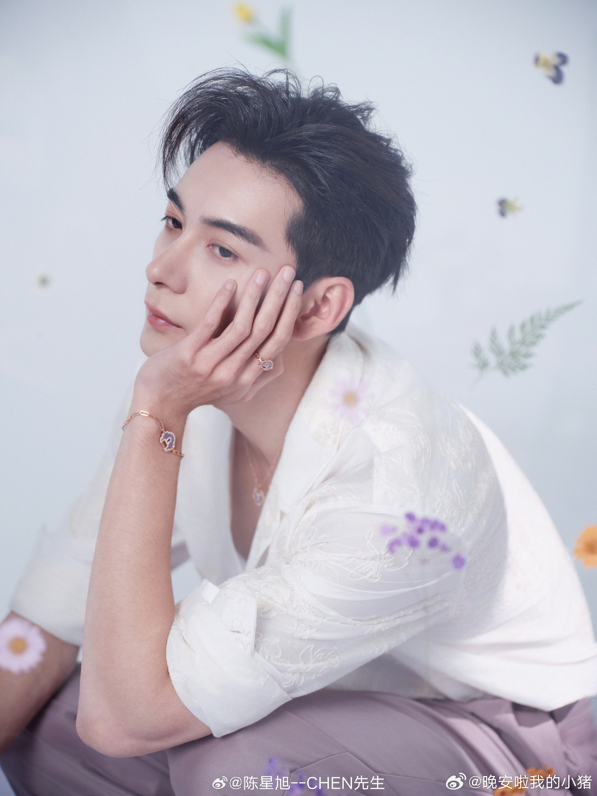 陈星旭直播造型出图，代言人今晚是香芋色的