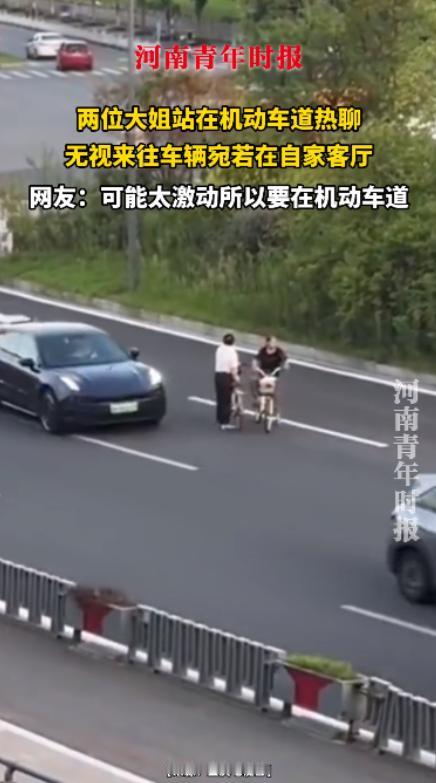“自作孽不可活！” 近日，一位大妈骑着自行车在马路上遇到了另一位大妈，谁知两人刚